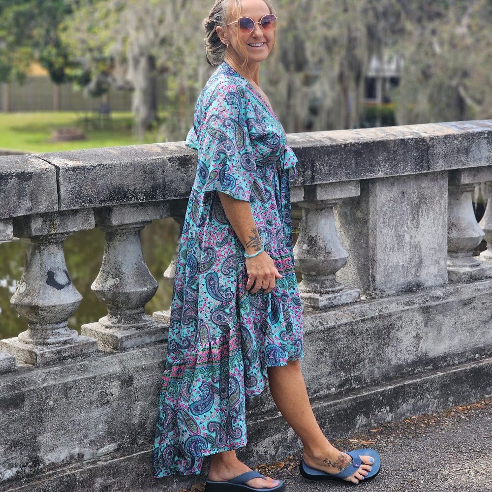 Paisley High Low Dress